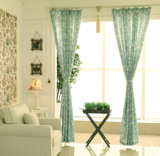 新品特价清新花朵 韩国宜家涤棉窗帘布料半遮光卧室客厅成品定做