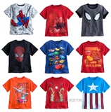 现货Disney/迪士尼 美国正品童装男童 汽车总动员蜘蛛侠短袖T恤