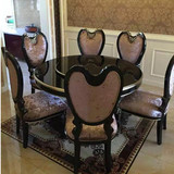 欧式餐椅新古典实木餐桌椅美式餐桌椅组合餐厅家具酒店包厢椅子