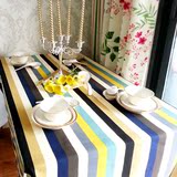 餐馆长条桌桌布电视柜桌子布艺茶几餐桌布长方形条纹桌布帆布椅垫