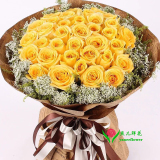 33朵黄玫瑰花束道歉鲜花速递全国广州深圳杭州上海南京鲜花店送花