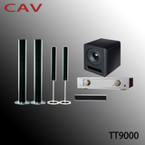 CAV丽声音响5.1家庭影院音箱TT9000不锈钢音柱音箱配独立低音炮