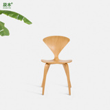 及木家具 现代简约时尚创意白橡 黑胡桃实木椅子 设计餐椅 YZ015