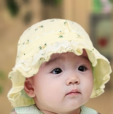 春宝宝帽子婴儿帽子遮阳纯棉盆帽女太阳帽婴儿公主帽0-3-6-12个月