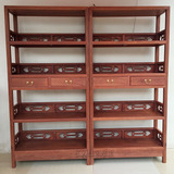 红木家具缅甸花梨木书架简易书柜组合实木质置物架现代简约原木色