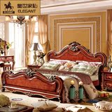 欧式床 实木床 双人床 古典床1.8米美式床 美式深色家具