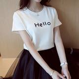 【天天特价】夏季新款字母印花短袖T恤女装上衣韩国学院风小清新