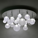 时尚创意设计雪花玻璃灯罩装饰客厅卧室样板房LED光源吸顶灯白色