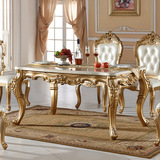 乾巢欧式大理石雕花餐台品牌1.6长餐桌法式金色奢华饭桌CT0120