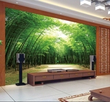 3d立体无缝大型壁画竹子沙发电视背景墙纸壁纸简约田园竹林树林