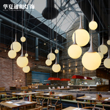 现代简约北欧浪漫咖啡厅餐厅吊灯客厅卧室酒吧台灯圆形玻璃球吊灯