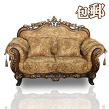 欧式豪华布艺沙发小户型橡木雕刻客厅沙发复古欧式沙发定做转角U
