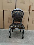 欧式餐椅 韩式田园黑色餐椅 实木椅子欧式餐桌椅 皮面餐椅 餐椅