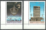 国家保险公司30年\建筑\标志\自由女神像等 卡塔尔 2全 烫金邮票