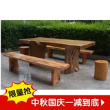 仿古不规则餐桌实木餐桌美式办公桌自然边原木办公桌会议桌工作台