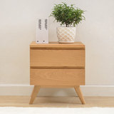 日式床头柜实木储物收纳柜简约现代北欧宜家风格白橡木床头柜