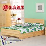 实木床1.2米 单人双人床1.5 1.8米床类简约 现代松木成人大床特价