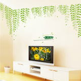 清新绿叶装饰客厅沙发电视背景墙贴纸 温馨卧室床头田园墙壁贴画