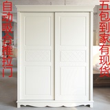 推拉门衣柜2门移门吊滑门1.7米白色板式韩式简约现代卧室实木宜家