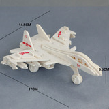 木质拼装飞机模型DIY手工组装木头军事战斗机5-7岁男儿童益智玩具