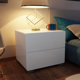 床头柜 简约 现代 白色 储藏柜 烤漆 亮光 整装柜宜家卧室床边柜