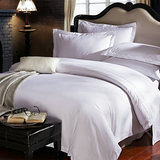 五星级酒店宾馆床上用品四件套白色全棉60支贡缎被套床单批发订做