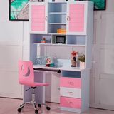 儿童书桌书柜书架组合 粉色女孩转角电脑桌家用学习桌写台S005