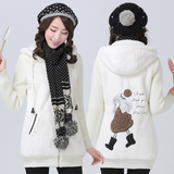 少女冬装2016新款韩版中长款女初中学生毛绒棉衣外套加厚大衣棉服