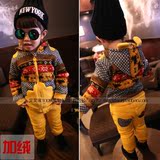 秋冬童装新款套装韩版儿童小童男童女童加绒长袖套装0-3岁A