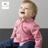 davebella戴维贝拉男童宝宝纯棉长袖立领格子衬衫1-6岁DB1402