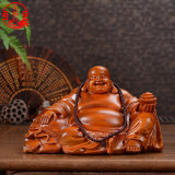 木雕弥勒佛像摆件招财布袋坐笑佛刺猬紫檀大号家居红木花梨工艺品