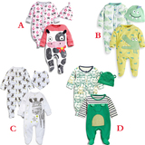 【现货】英国代购NEXT 男女宝宝动物造型长袖连身衣+配件 3件组