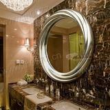 欧式浴室镜子 玄关装饰镜框 梳妆洗手台镜 卫生间圆形立体壁挂式