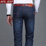 AFS/JEEP春夏季男士牛仔裤宽松直筒长裤薄款中年商务休闲中腰男裤