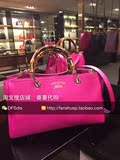 香港DFS专柜代购 Gucci中号竹节真皮购物袋女包323660紫红玫红