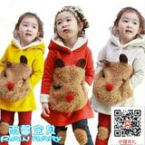 童装女童装冬装加厚加绒卫衣裤套装韩国儿童秋冬季熊猫运动两件套