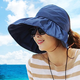 韩国可折叠凉帽遮阳帽防晒帽子女防紫外线帽大檐帽海边沙滩太阳帽