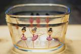 日本代购微波炉饭盒便当盒耐热迷你型透明芭蕾舞图案玻璃