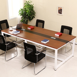 新款特价会议桌办公桌 可定做职员办公桌4人位桌办公家具钢木长桌