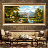 恒艺轩风景油画欧式客厅简欧装饰画卧室餐厅玄关有框画横版手绘
