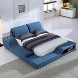 布艺床榻榻米床踏踏米床 简约现代双人布床可拆洗软包大床软体床