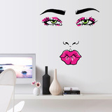 红唇女人时尚个性卧室客厅玄关美化装饰可移除墙画墙贴纸低价包邮