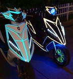 新款摩托车防水反光车贴纸车身轮毂夜光汽车荧光条鬼火踏板电动车