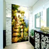 画小路欧式3D立体走廊背景墙壁纸大型壁画玄关墙纸无缝风景抽象油