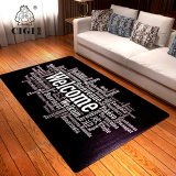 仙吉客厅地毯简约现代沙发毯地毯欢迎地毯黑色脚毯创意美式床前毯