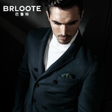 Brloote/巴鲁特男士羊毛呢大衣 男修身中长款英伦 冬装呢子外套