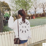 春夏韩版学院风BF原宿宽松短款纯色字母蝙蝠型长袖外套棒球服女潮