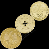 3枚全套德国十字架 空心人物万字登堡纪念币硬币金币收藏礼物