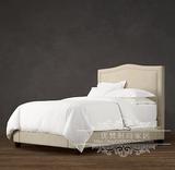 特价美式皮艺床欧式软包床简约后现代公主床方床婚床高背双人床