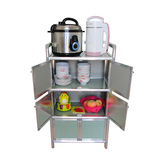 铝合金三层柜子餐边柜碗柜简易橱柜厨房收纳客厅家具组合柜储物柜